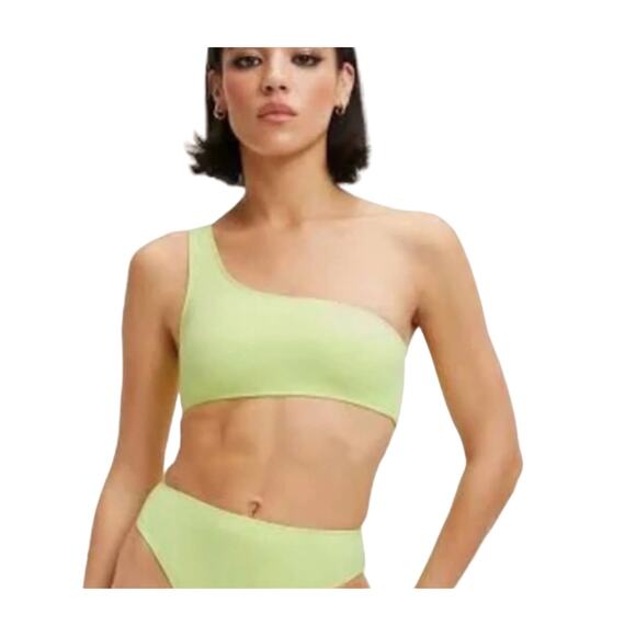 Good American Women’s One Shoulder Scuba Fit Bikini Swim Top - Picture 5 of 6